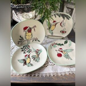 Eli + Ani holiday hummingbird appetizer plates handmade